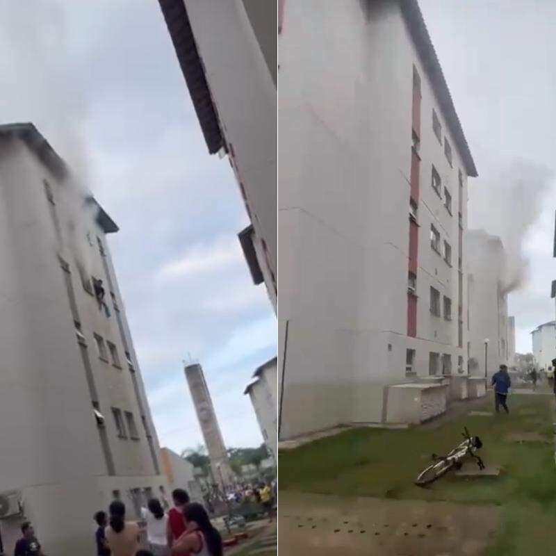 Fogo começou em apartamento no quarto andar de conjunto habitacional em Guarujá