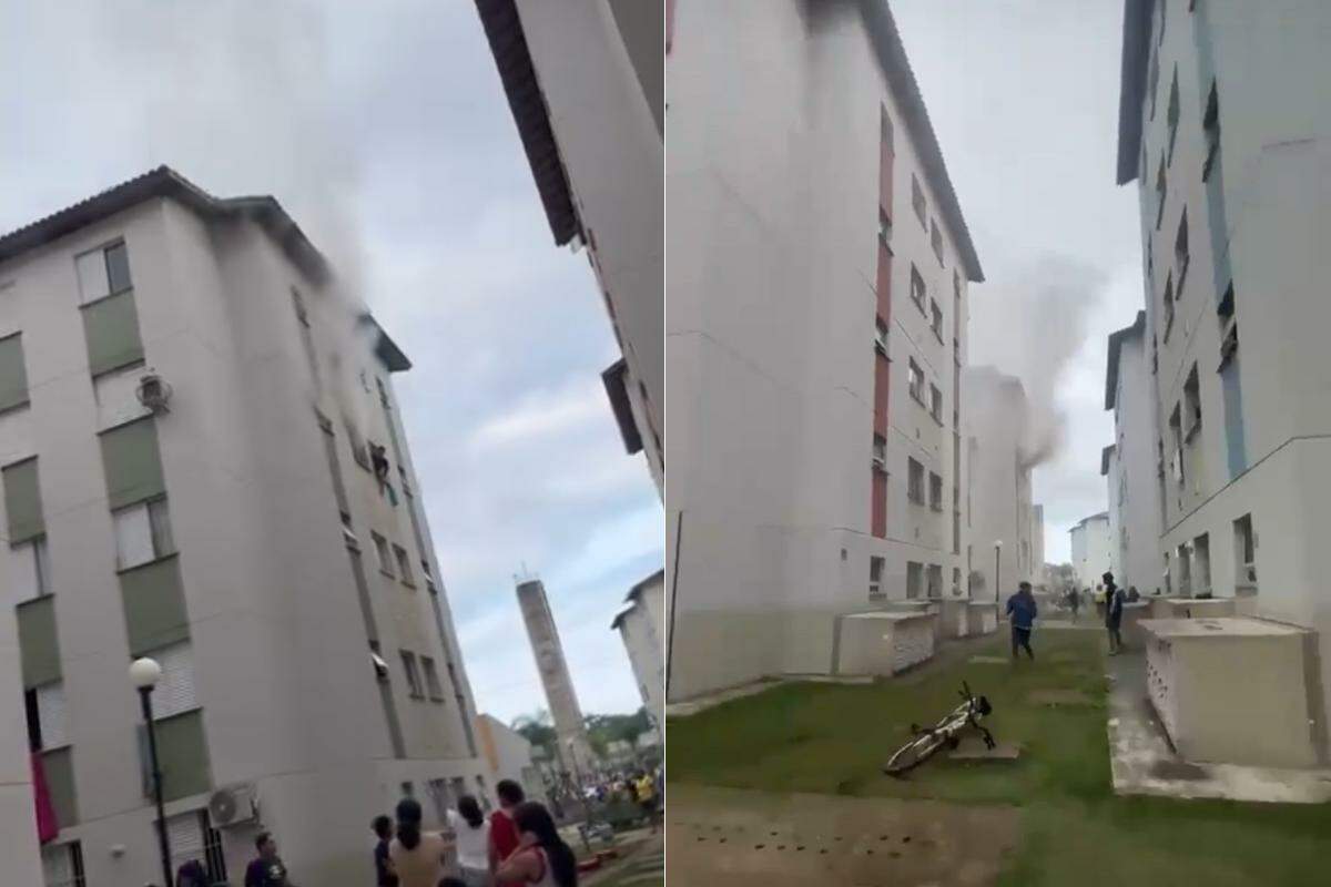 Fogo começou em apartamento no quarto andar de conjunto habitacional em Guarujá