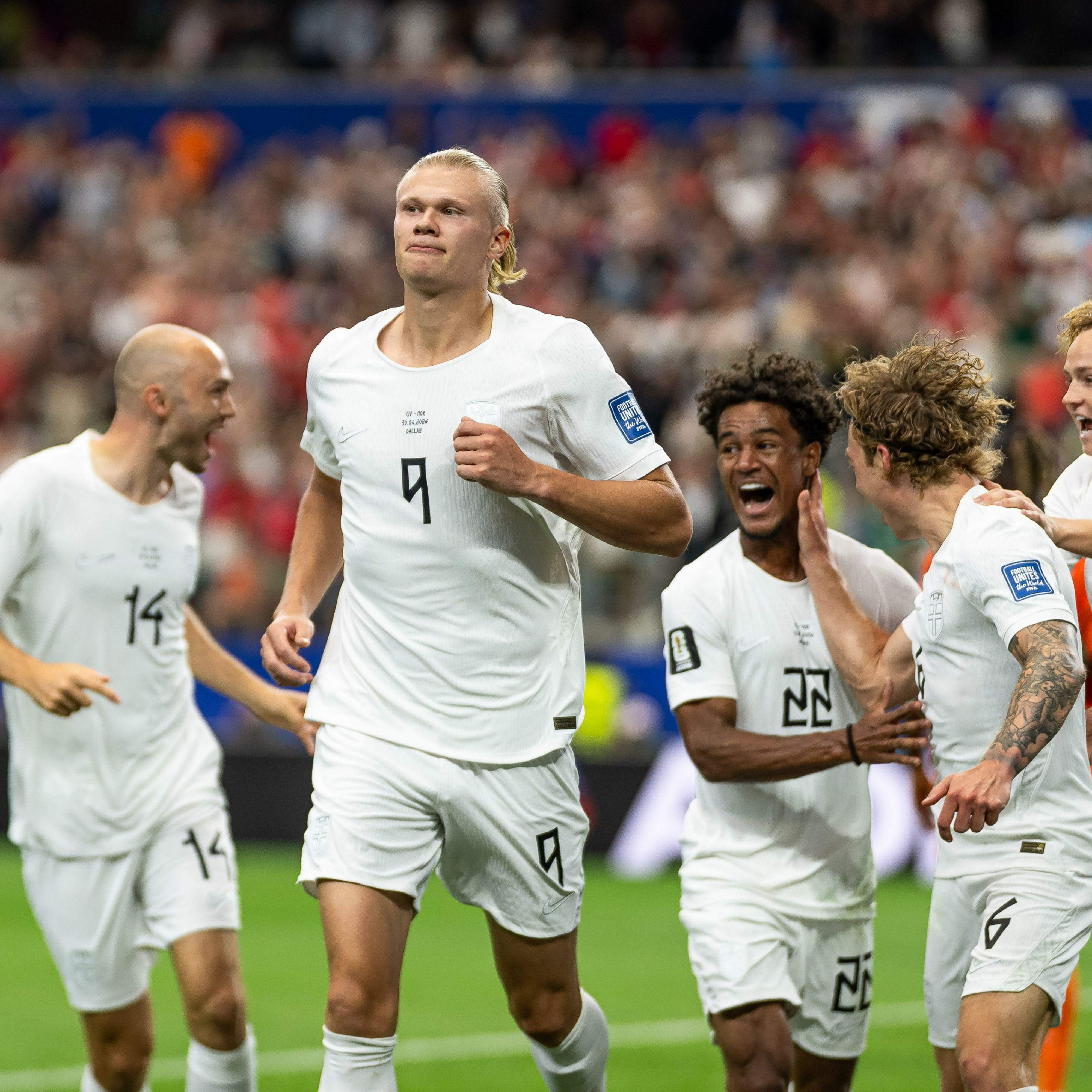Haaland decidiu aos 40 minutos do segundo tempo, com uma bola que procurou o artilheiro sozinho na área: foi o quinto gol dele neste Mundial