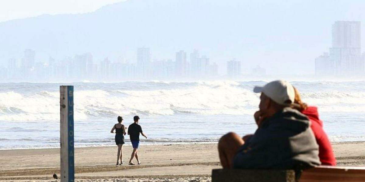Sol marca presença na Baixada Santista no fim de semana, mas tempo frio continua