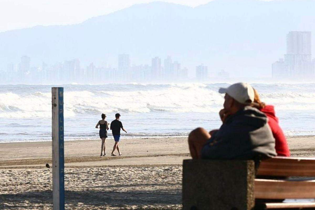 Sol marca presença na Baixada Santista no fim de semana, mas tempo frio continua