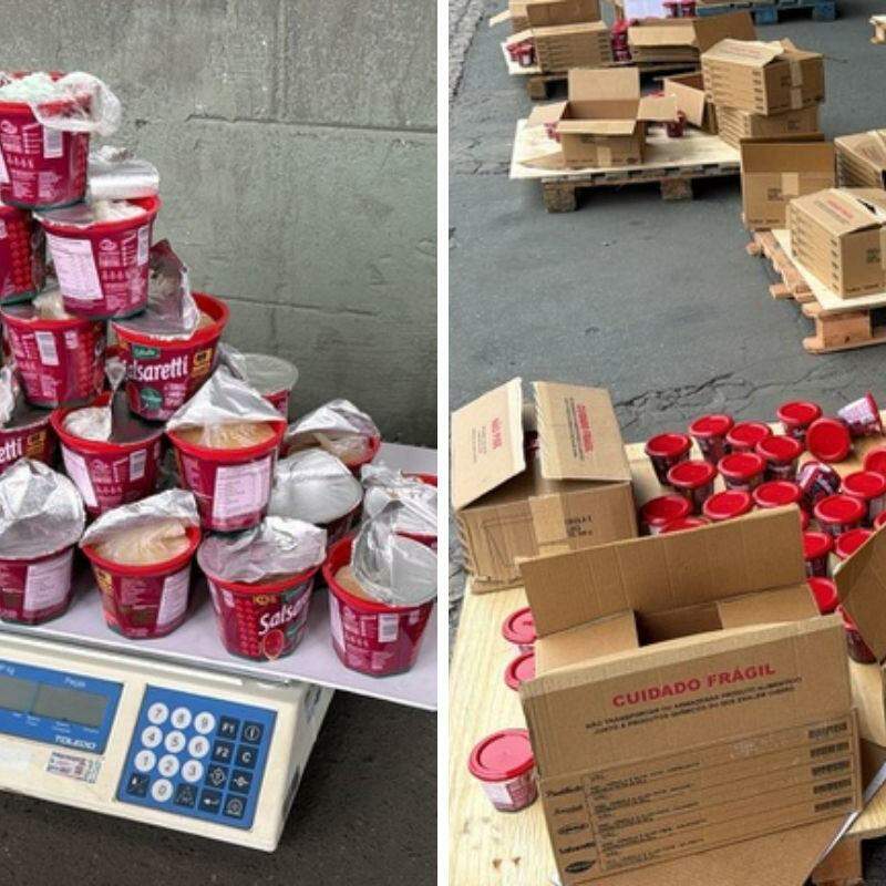 Quase 10 kg de cocaína foram achados em carga de extrato de tomate