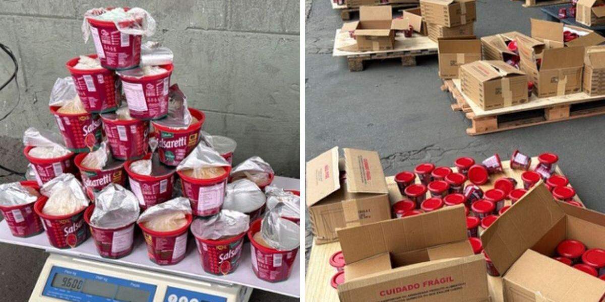 Quase 10 kg de cocaína foram achados em carga de extrato de tomate