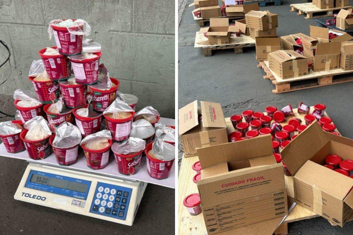 Quase 10 kg de cocaína foram achados em carga de extrato de tomate