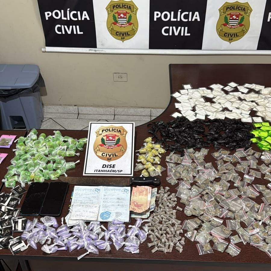 Investigação revela organização do tráfico em Itanhaém; cinco são presos e mais de 900 porções de drogas são apreendidas