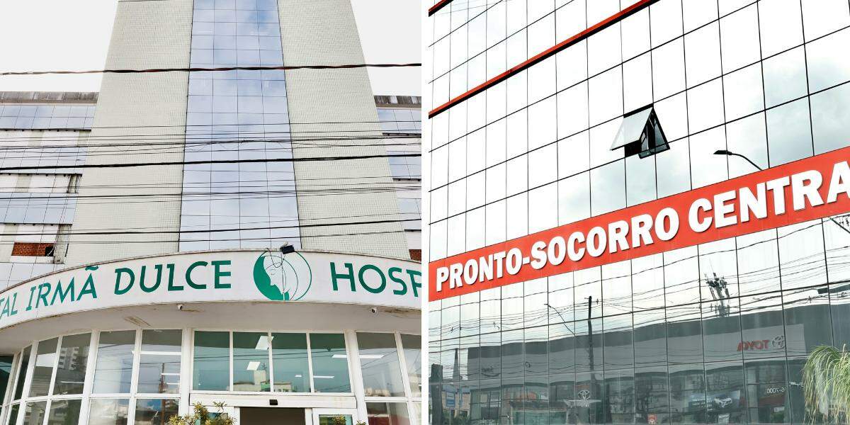 Hospital Irmã Dulce é um dos integrantes de complexo que reúne PS Central Guilhermina (foto à direita), UPA Samambaia e Nefro PG