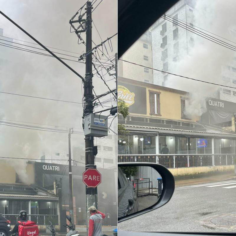 Bombeiros foram acionados para comparecer ao local, na Rua Azevedo Sodré, em Santos