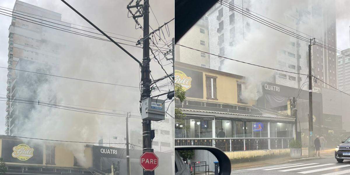 Bombeiros foram acionados para comparecer ao local, na Rua Azevedo Sodré, em Santos