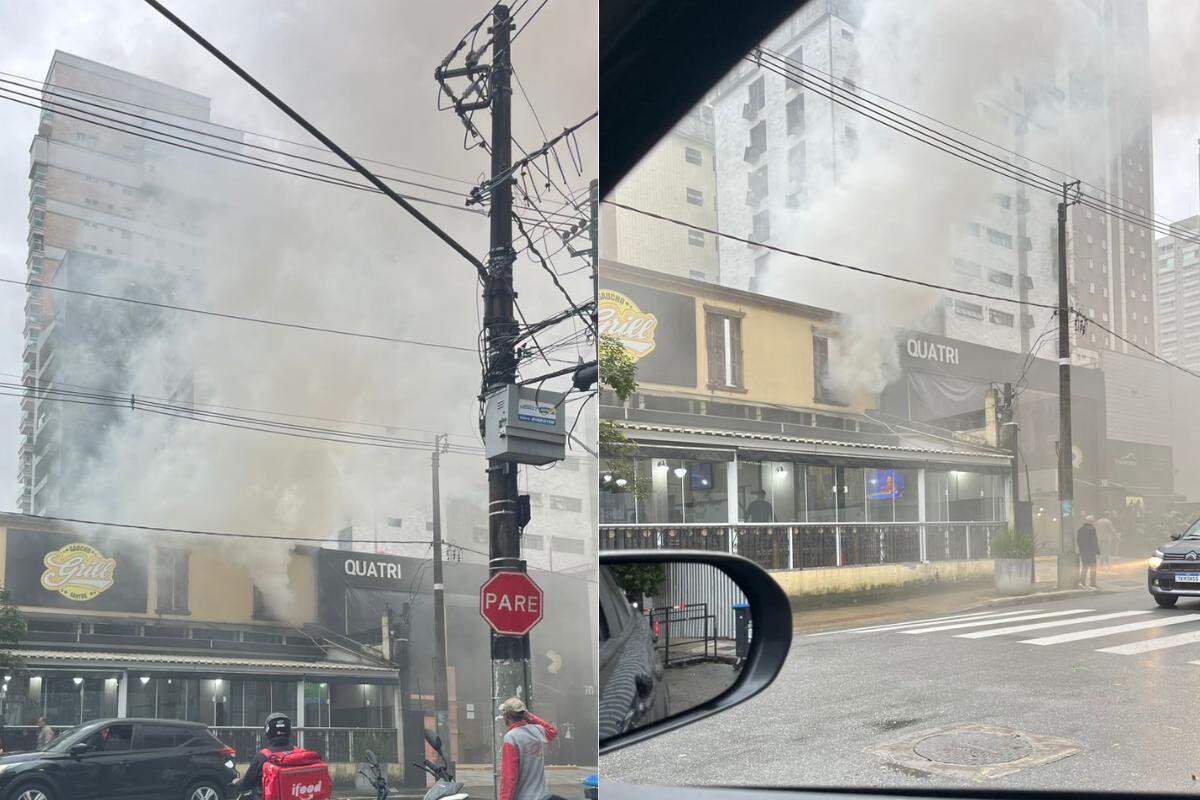 Bombeiros foram acionados para comparecer ao local, na Rua Azevedo Sodré, em Santos