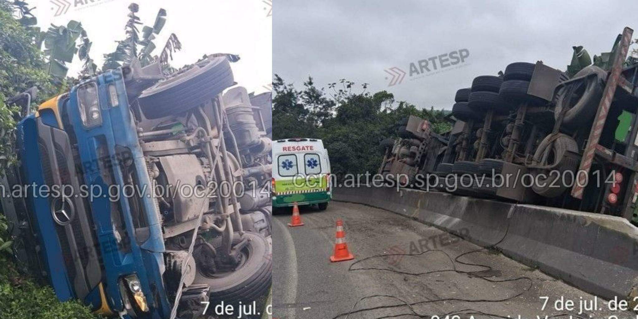 O cavalo mecânico e a carreta foram colocados em sua posição normal somente às 16h34