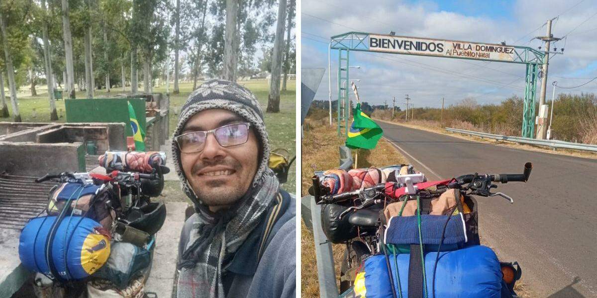 Ao longo de mais de 100 dias de aventura, Georgios percorre estradas argentinas com a bicicleta "Azulzinha", que agora apresenta problemas mecânicos e precisa de manutenção para seguir viagem até Ushuaia.