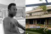 Pelé (à esq.) em 1980, quando esteve em sua mansão na Praia do Pernambuco, em Guarujá; hoje, ela se encontra em situação de abandono