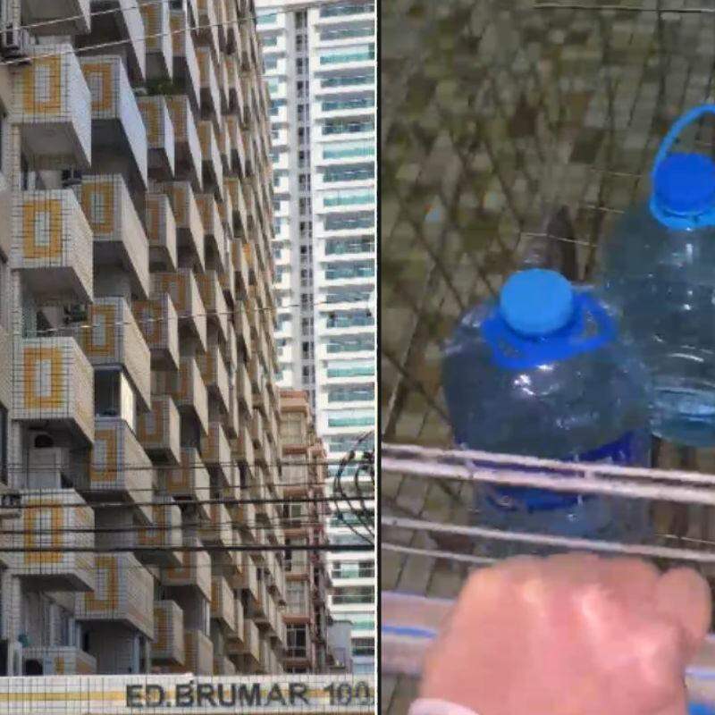 A contaminação da água do Condomínio Edifício Brumar, na avenida da praia de Santos, foi percebida no início de julho