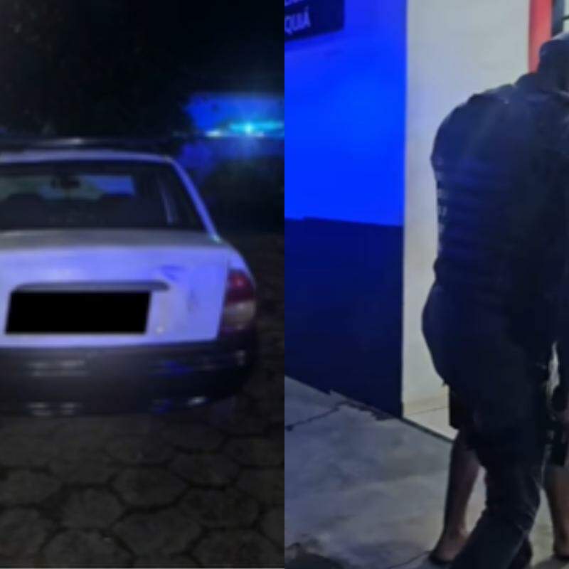 Veículo foi encontrado sem bateria; criminoso foi levado para a delegacia