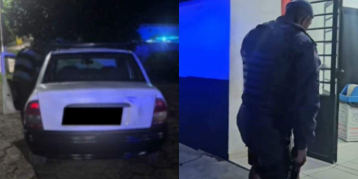 Veículo foi encontrado sem bateria; criminoso foi levado para a delegacia