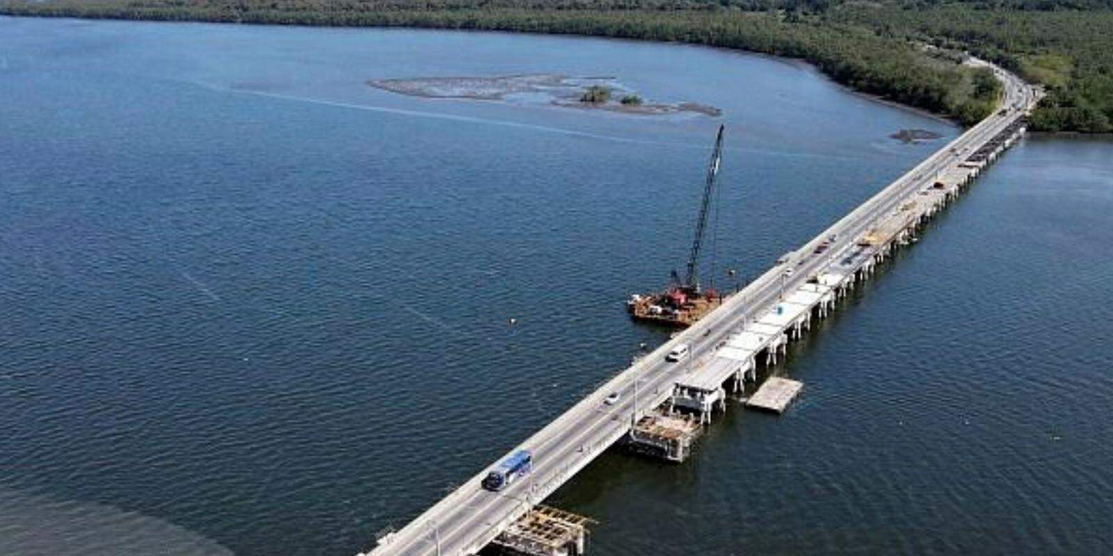 Intervenções na Ponte dos Barreiros para o VLT visam ampliar a segurança e construir duas novas pistas em São Vicente