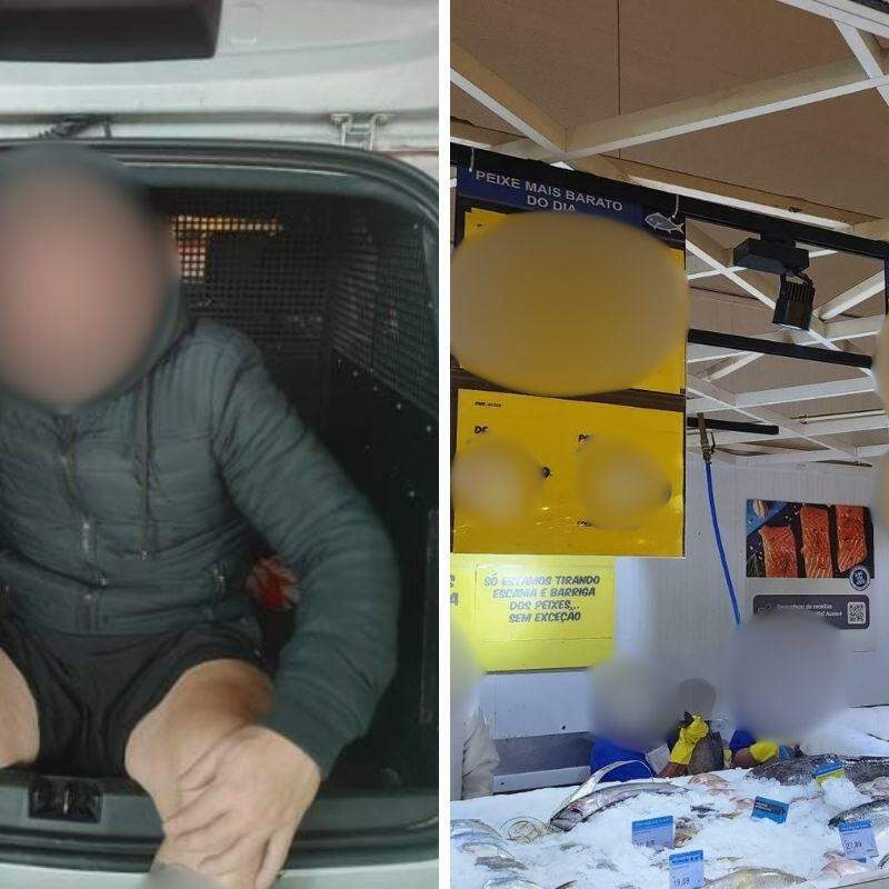 O dono de restaurante foi preso pelos GCMs e levado para a Delegacia de Guarujá após furtar a peça de salmão no Carrefour