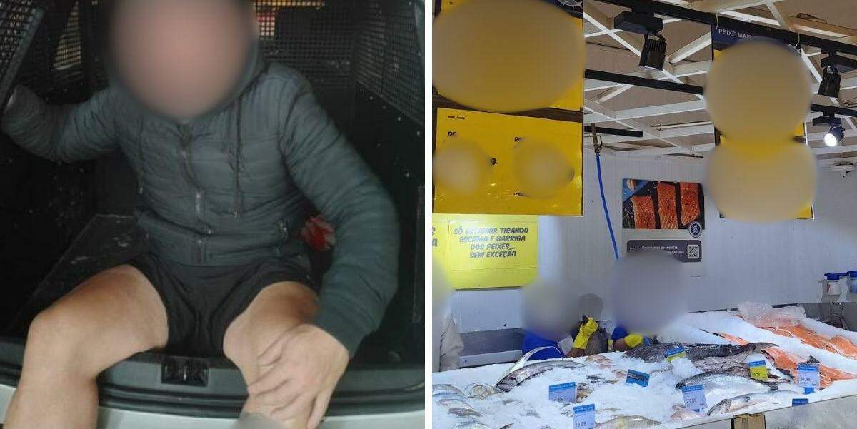 O dono de restaurante foi preso pelos GCMs e levado para a Delegacia de Guarujá após furtar a peça de salmão no Carrefour