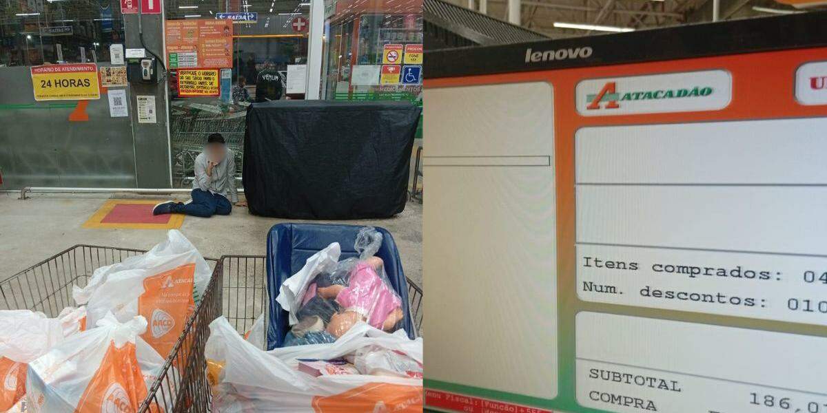 A primeira compra no Atacadão de Praia Grande feita pela dona de casa foi concluída normalmente; a segunda teve problema no Pix