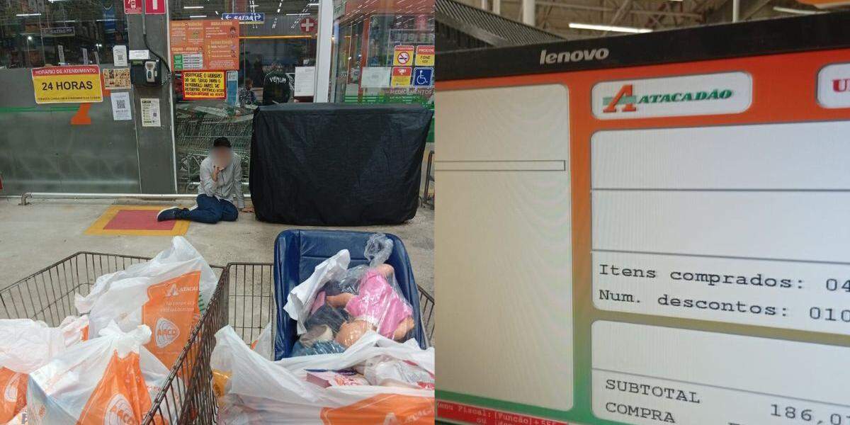 A primeira compra no Atacadão de Praia Grande feita pela dona de casa foi concluída normalmente; a segunda teve problema no Pix