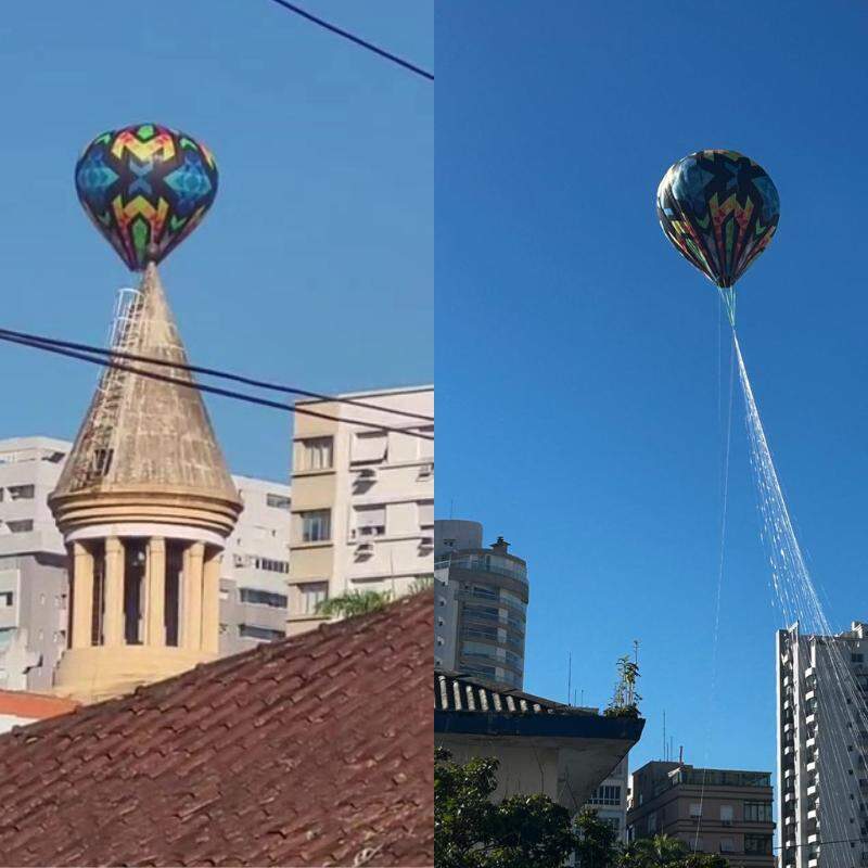 Balão caiu na manhã deste sábado