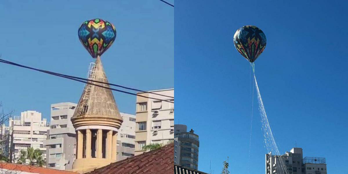 Balão caiu na manhã deste sábado