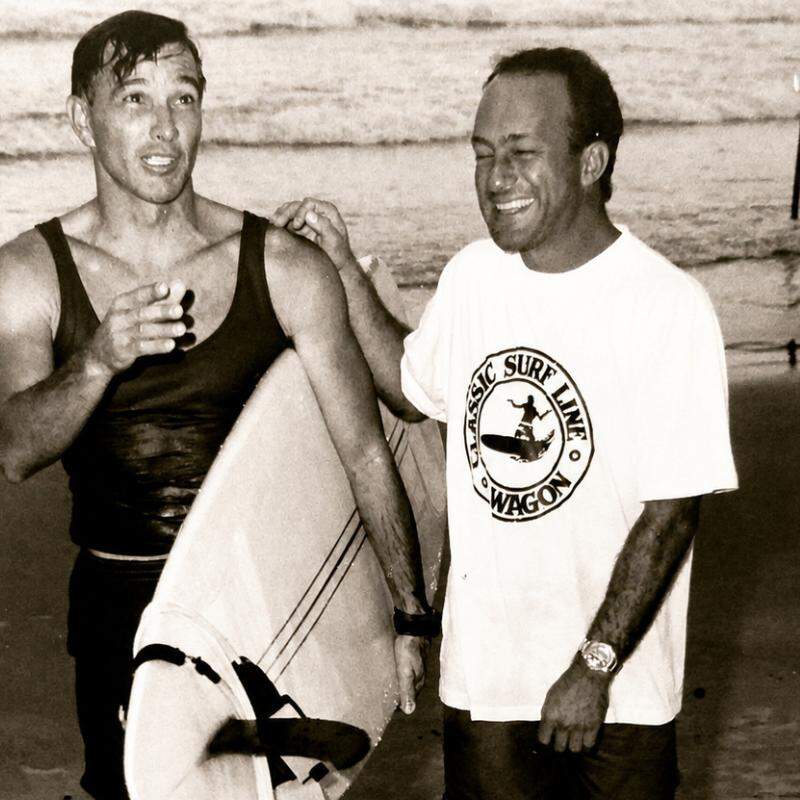 Cocó e Celsinho na praia nos anos 80