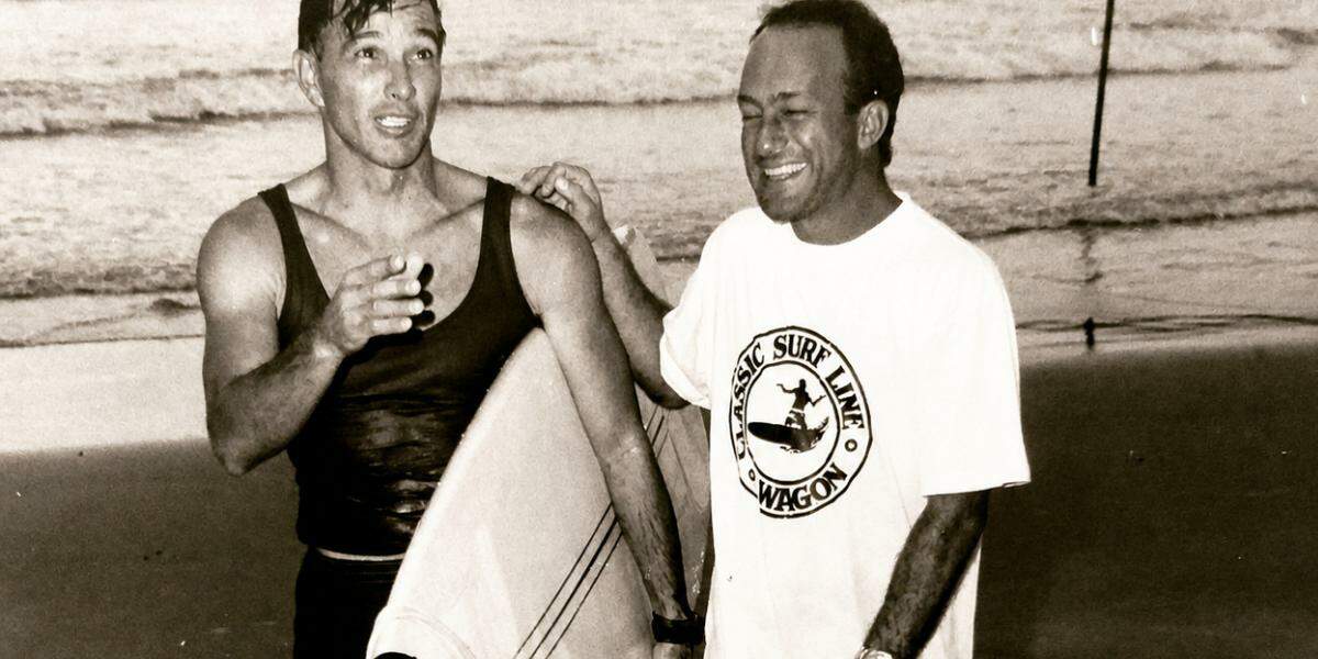 Cocó e Celsinho na praia nos anos 80