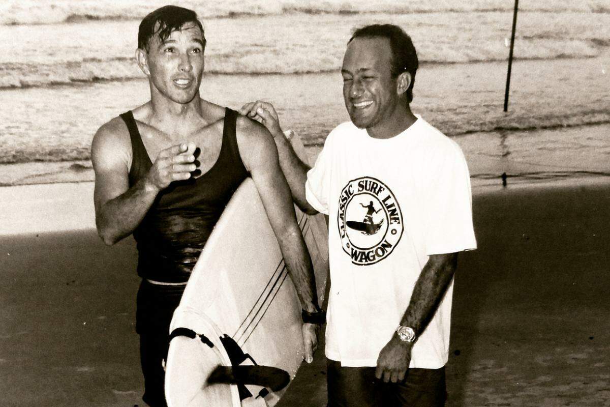 Cocó e Celsinho na praia nos anos 80