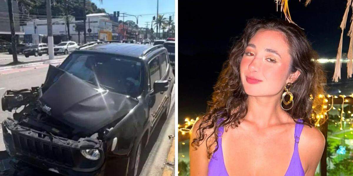 Nutricionista Daniella Ferraz Rooth, de 26 anos, morreu após o carro que ela ocupava colidir contra um poste na Avenida Leomil, em Guarujá