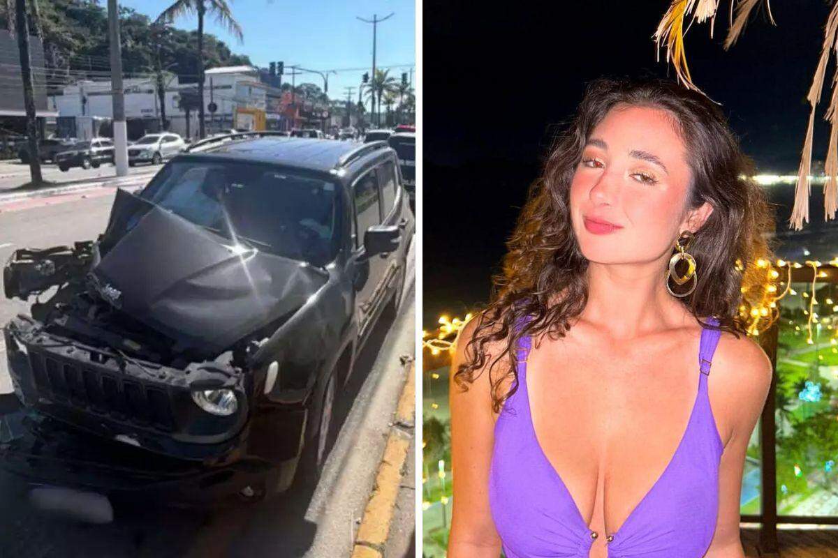 Nutricionista Daniella Ferraz Rooth, de 26 anos, morreu após o carro que ela ocupava colidir contra um poste na Avenida Leomil, em Guarujá