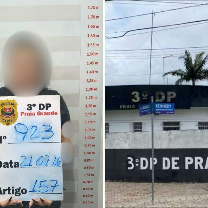 A mulher foi capturada em Barueri por policias do 3° DP de Praia Grande