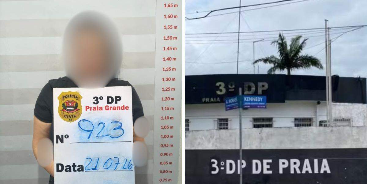 A mulher foi capturada em Barueri por policias do 3° DP de Praia Grande