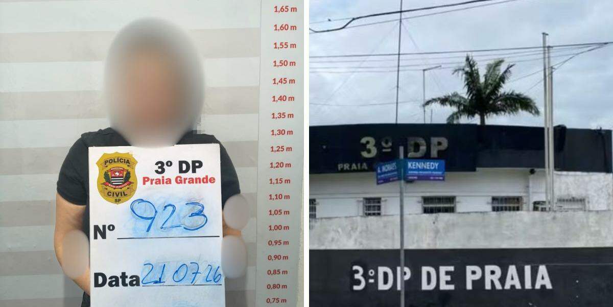 A mulher foi capturada em Barueri por policias do 3° DP de Praia Grande
