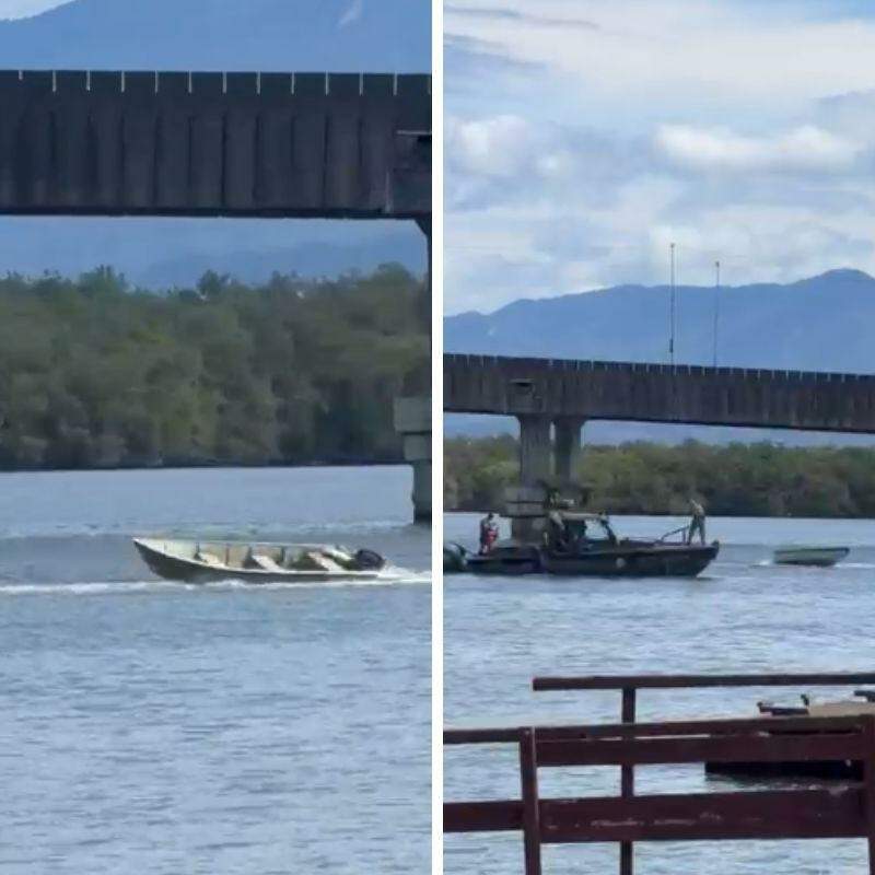 Policiais militares ambientais foram acionados e socorreram os homens que estavam na embarcação