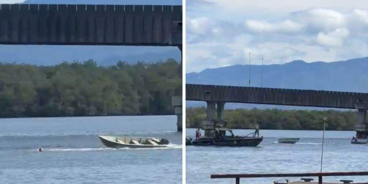 Policiais militares ambientais foram acionados e socorreram os homens que estavam na embarcação