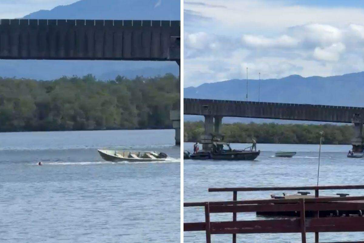 Policiais militares ambientais foram acionados e socorreram os homens que estavam na embarcação