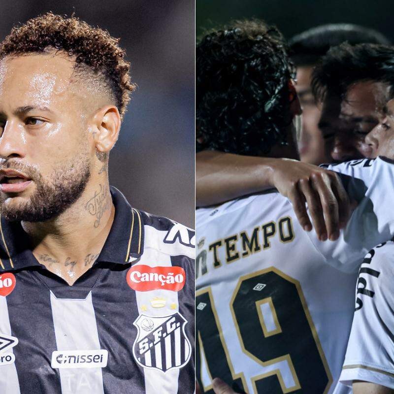 Neymar (à esq.), que não viajou para a Venezuela, e os demais jogadores do Santos que jogaram pela Copa Sul-Americana receberam folga após atraso no retorno ao Brasil