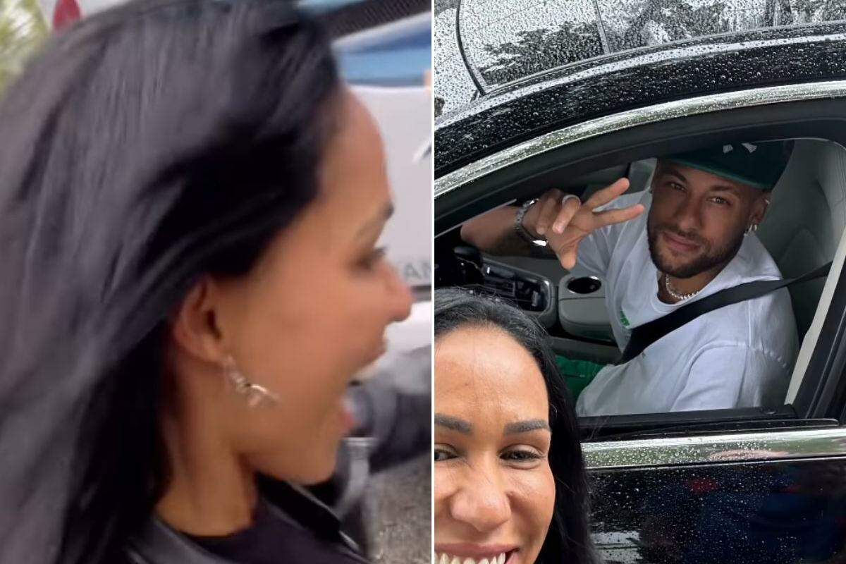 Loucura por Neymar: mulher desce de ônibus e para trânsito para conhecê-lo