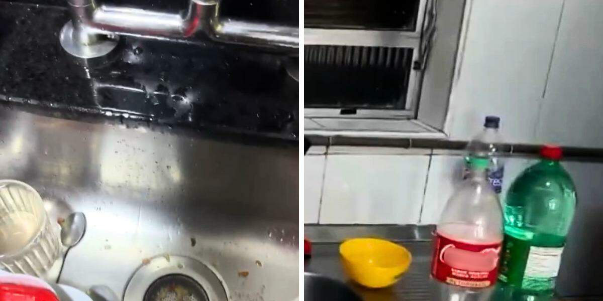 Louça suja e acumulada é um dos transtornos; garrafas plásticas é estratégia para guardar água, quando chega