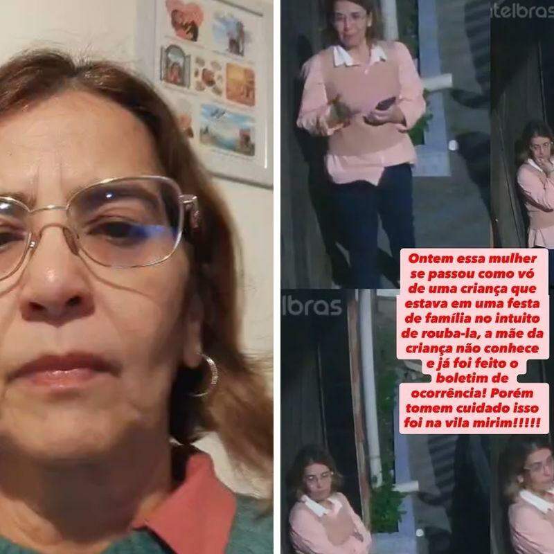 Claudia Regina Pereira Torres (nas imagens acima) disse que foi acusada falsamente de sequestra uma criança em Praia Grande