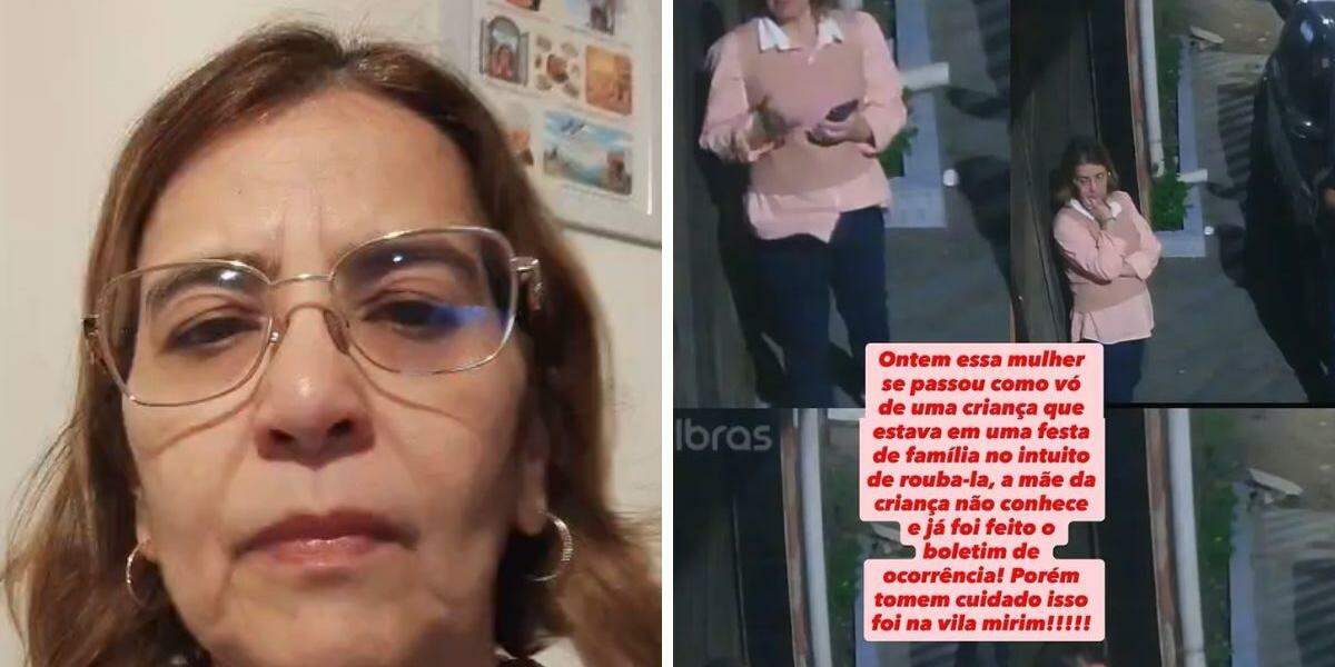 Claudia Regina Pereira Torres (nas imagens acima) disse que foi acusada falsamente de sequestra uma criança em Praia Grande