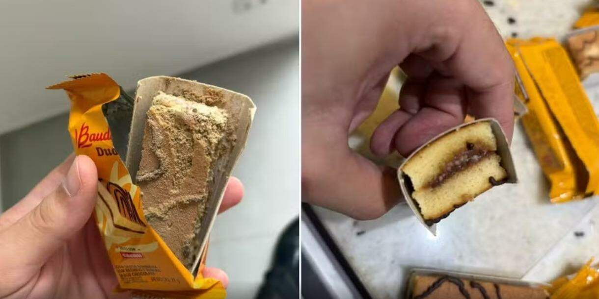 Os bolinhos mofados da Bauducco foram comprados pelos pais para os lanches das duas crianças em Itanhaém