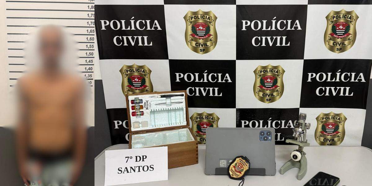 O homem foi preso em flagrante por equipes do 7º Distrito Policial de Santos