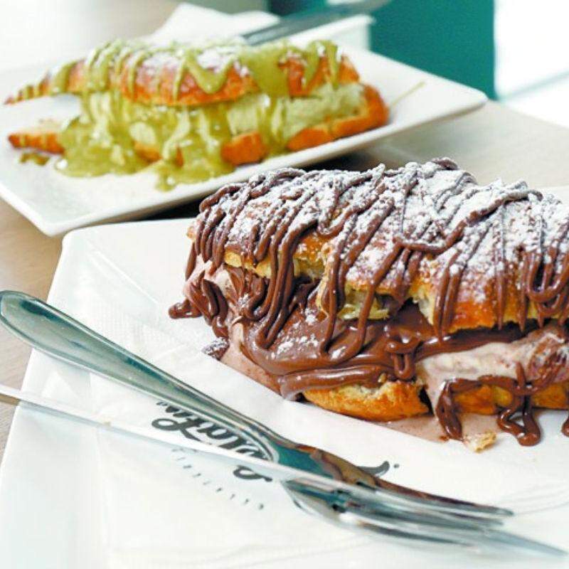 O contraste do crocante e salgado com o doce e cremoso fica ótimo