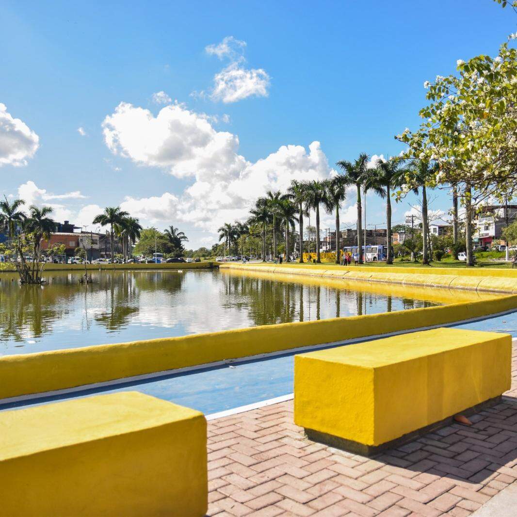 Lagoa do Quarentenário, em São Vicente, foi entregue revitalizada na sexta-feira (31)