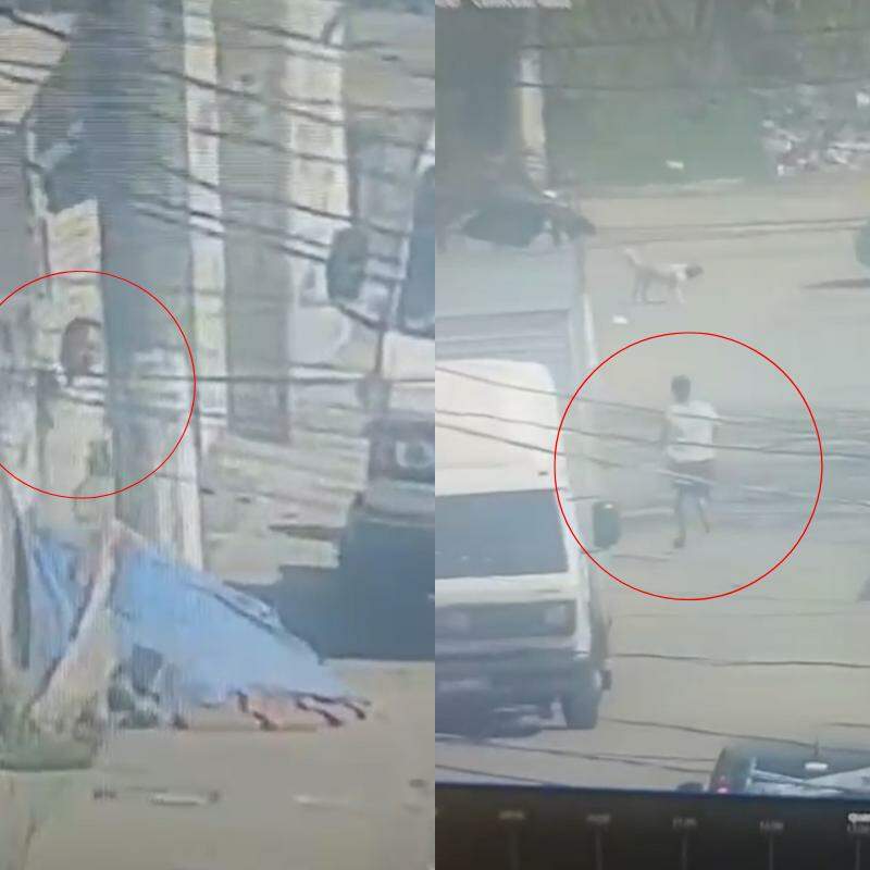 O homem foi flagrado por câmeras de segurança