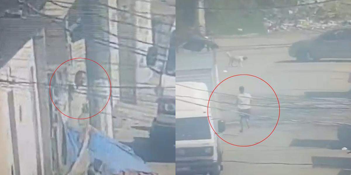 O homem foi flagrado por câmeras de segurança