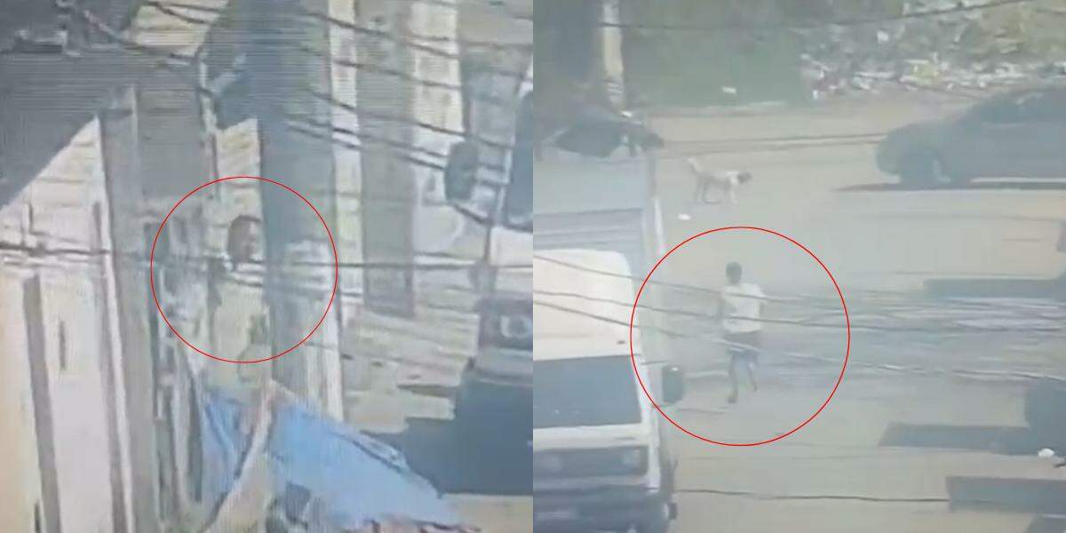 O homem foi flagrado por câmeras de segurança
