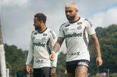 Neymar e Gabigol, que busca o centésimo gol pelo Peixe, vão formar novamente a dupla de ataque do Peixe